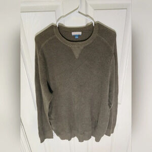 Breakwater Mens Olive Green Stretchy Pullover Sweater